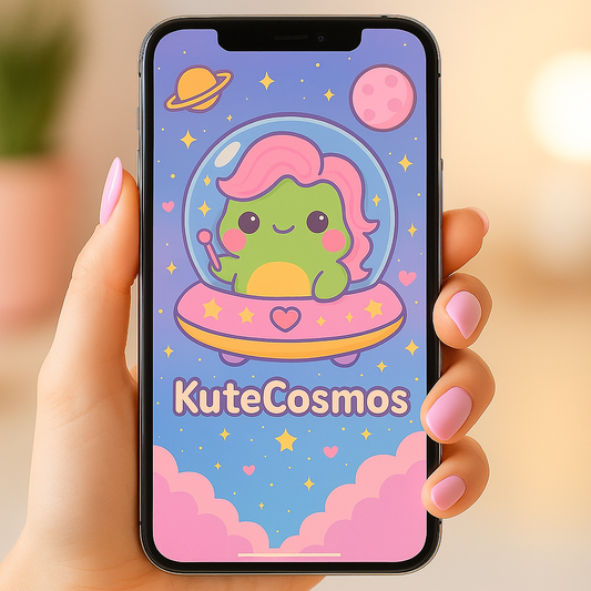 Fruffy  the KuteFrog in the Candy Spaceship – Wallpaper